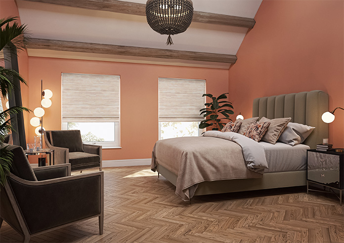 Glamour, Pink Dawn - Motorised Roman Blind - Image 6
